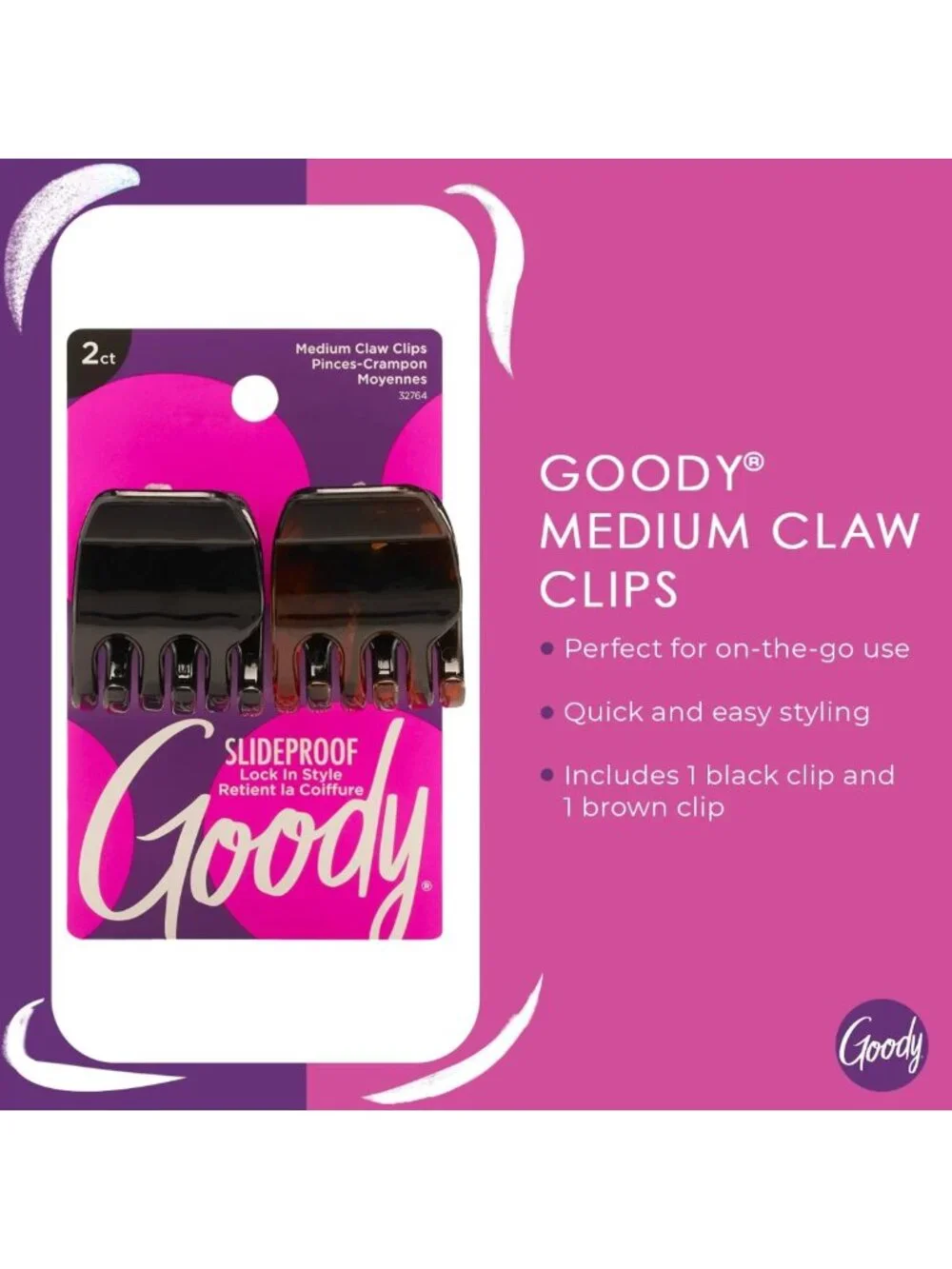 Medium Claw Clips for Effortless Hair Updos - Pain-Free Hair Accessories, 2 Pack